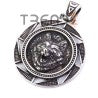 COLGANTE DE ACERO INOXIDABLE CON TITANIO CON FORMA DE LOBO 47 MM