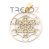 COLGANTE ESOTÉRICO ACERO INOXIDABLE DORADO DE METATRON 32 MM