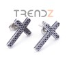 PENDIENTES PARA HOMBRES EN ACERO TITANIO EN FORMA DE CRUZ 18 X 11 MM CON TUERCAS MARIPOSA