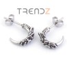 PENDIENTES PARA HOMBRES EN ACERO TITANIO EN FORMA DE GARRA 13 MM CON TUERCAS MARIPOSA