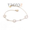 PULSERA DE ACERO INOXIDABLE DE 17 + 3 CM CON DIJES DE ACERO Y NÁCAR