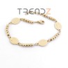 PULSERA DE ACERO INOXIDABLE DE 17 + 3 CM CON DIJES DE SAN BENITO DE 16 X 9 MM Y BOLAS DE 4 MM