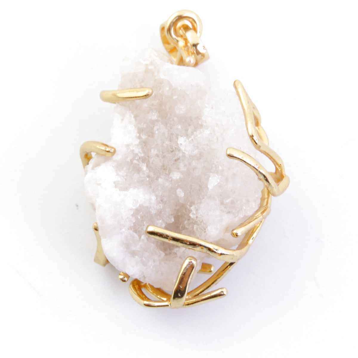 Colgante Dorado con Piedra Natural Druza – 2 a 3 cm
