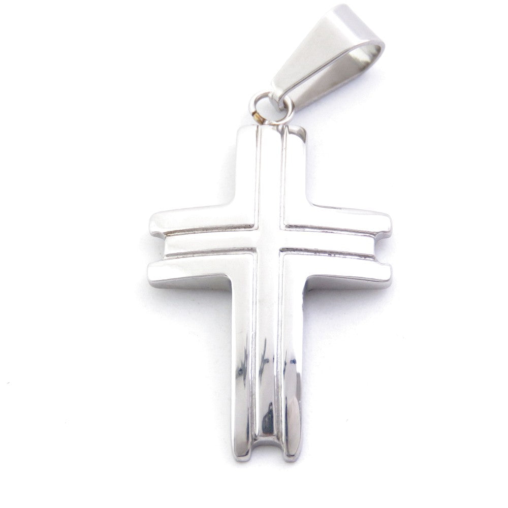 Colgante de Acero Inoxidable en Forma de Cruz – 33 x 20 mm