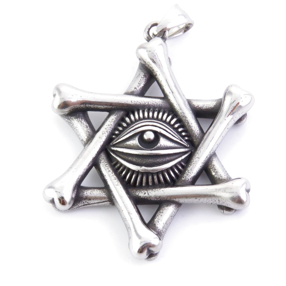 Colgante de Acero Inoxidable Titanio Estrella con Ojo