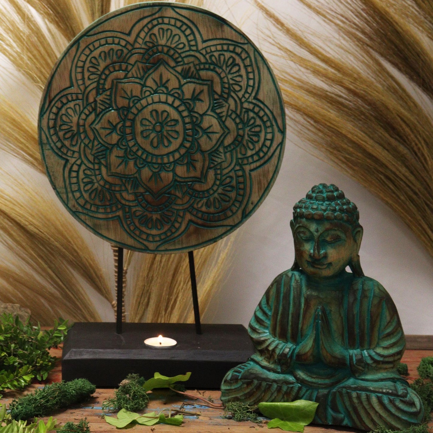 Set Feng Shui Buda - Mandala - Verde - Tienda Online de Productos Naturales y Ecológicos