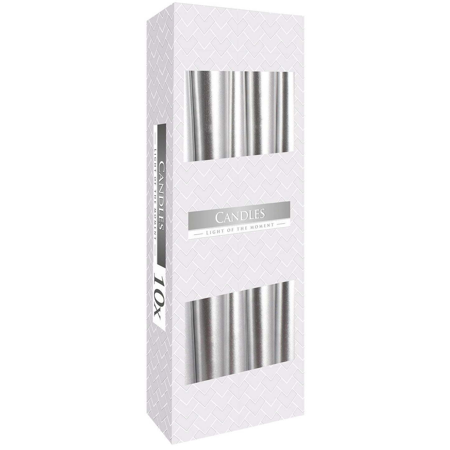 Velas Cónicas - Plata Metálico - Tienda Online de Productos Naturales y Ecológicos