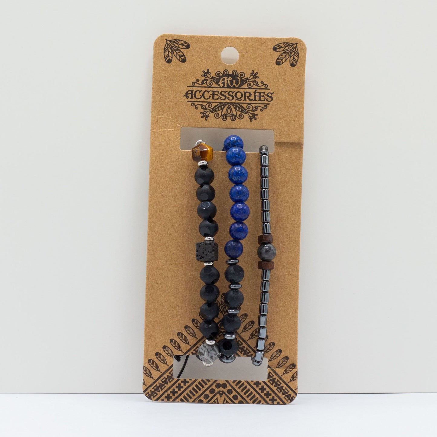 Set de Pulseras para Hombre - Med Set Blues - Tienda Online de Productos Naturales y Ecológicos