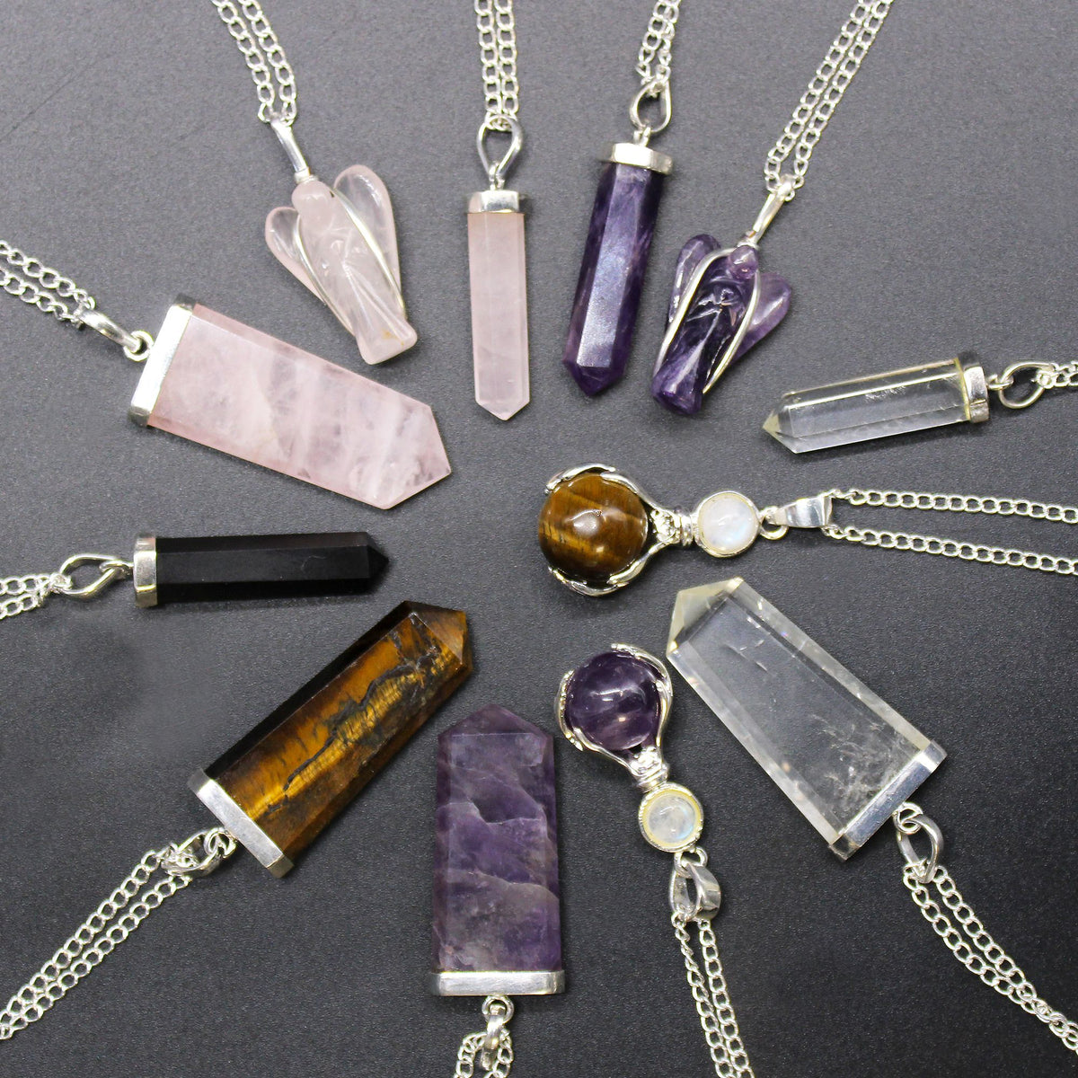 Colgante de Manos Curativas de Piedras Preciosas - Ojo de Tigre - Tienda Online de Productos Naturales y Ecológicos