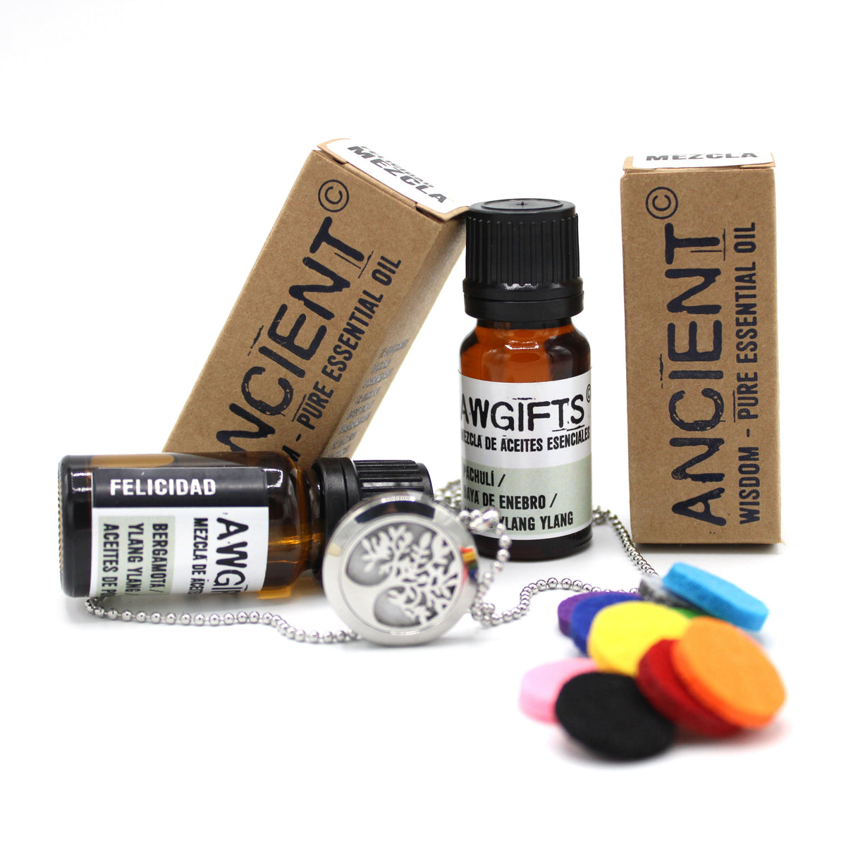 Conjunto de Collar Difusor y Mezclas de Aceites Esenciales - Tienda Online de Productos Naturales y Ecológicos
