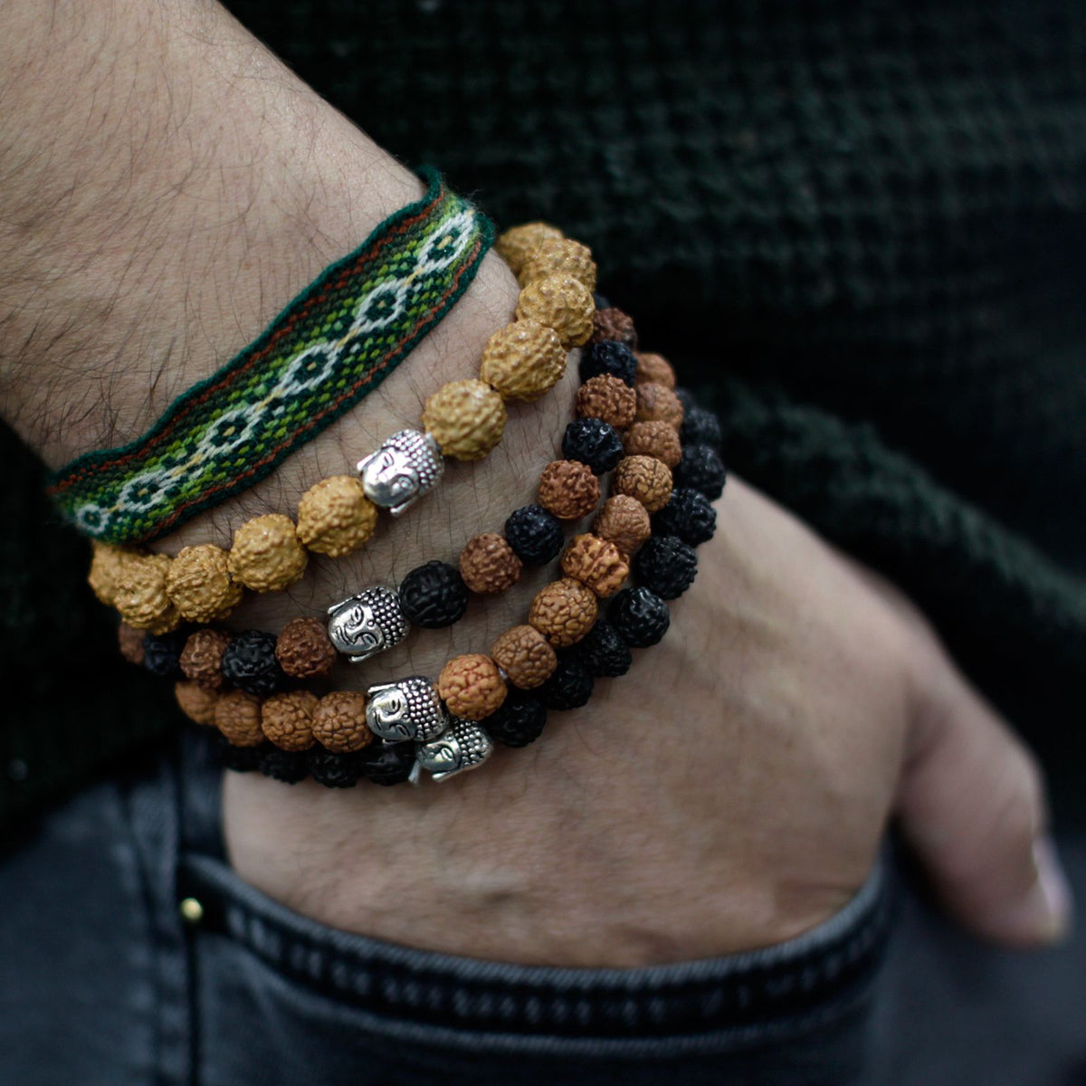 Surtido de brazaletes Rudraksha Buddah - Tienda Online de Productos Naturales y Ecológicos