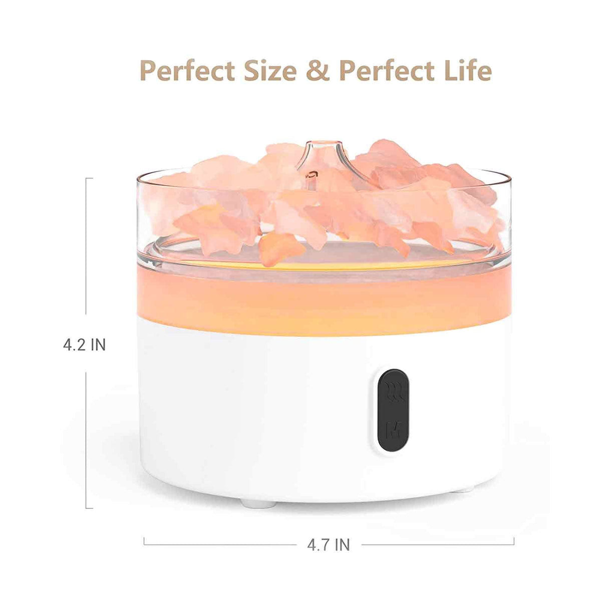 Difusor de Aroma de Sal del Himalaya - Luz Nocturna - USB-C - Efecto Llama (Sal incluida) - Tienda Online de Productos Naturales y Ecológicos