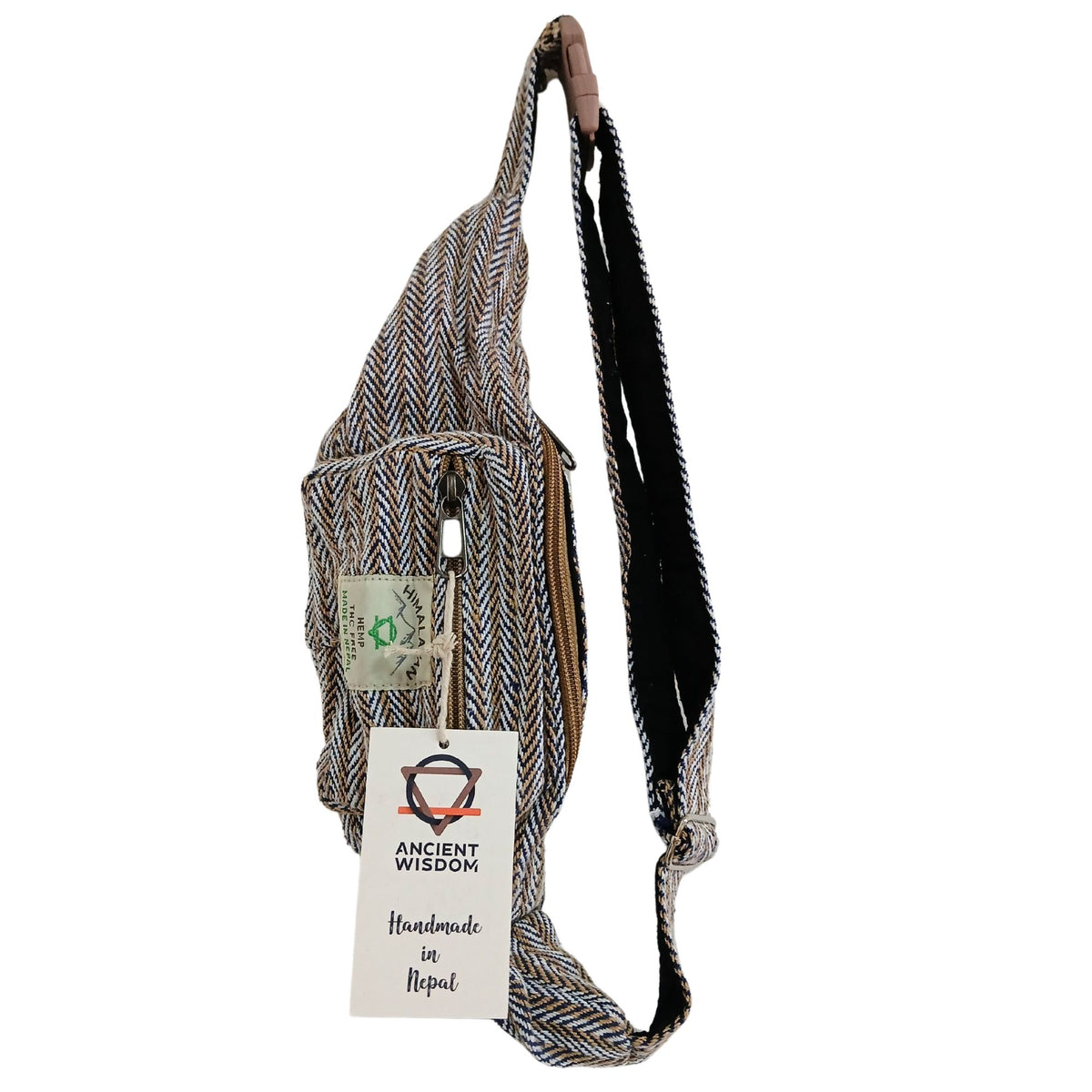 Bolso Tipo Cinturón de Estilo Cáñamo y Algodón (o Riñonera) - Azul - Tienda Online de Productos Naturales y Ecológicos