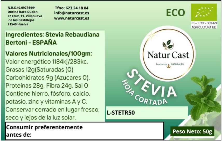 Stevia Hoja Cortada - Tienda Online de Productos Naturales y Ecológicos