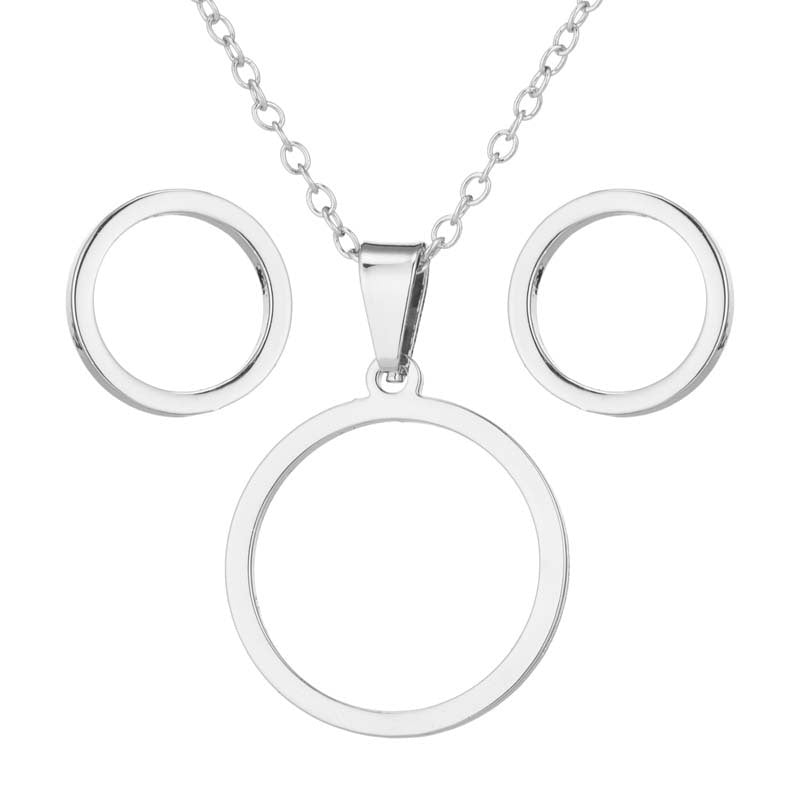 JUEGO DE CADENA, COLGANTE & PENDIENTES DE ACERO INOXIDABLE ALTA CALIDAD