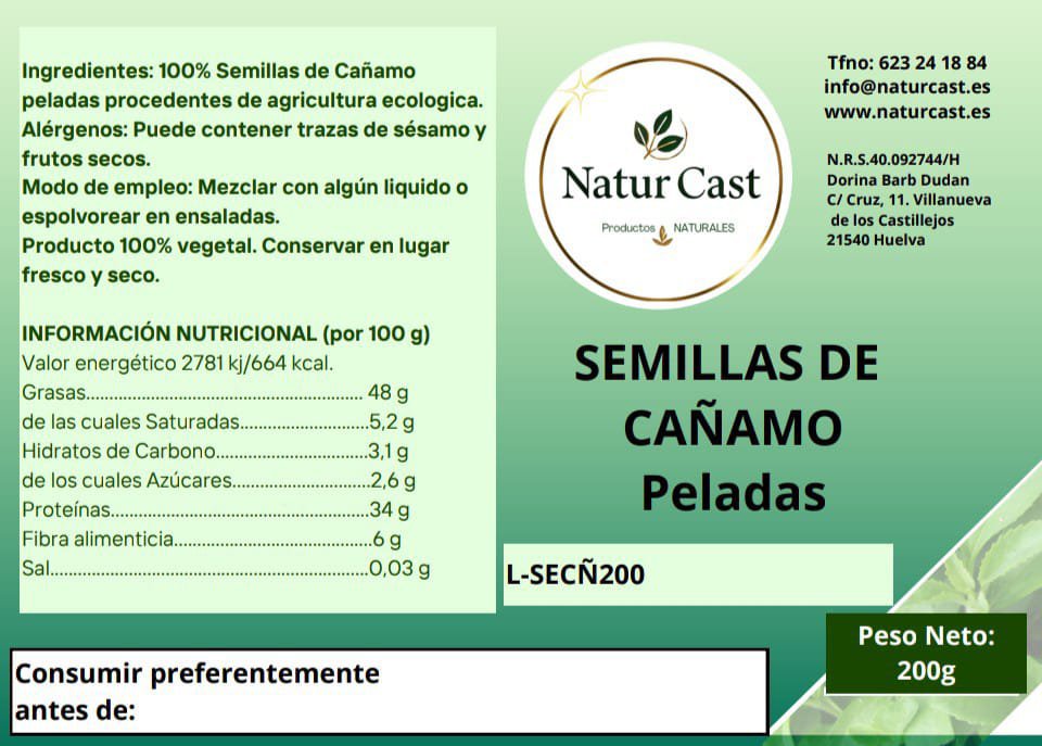 Semilla de Cáñamo - Tienda Online de Productos Naturales y Ecológicos