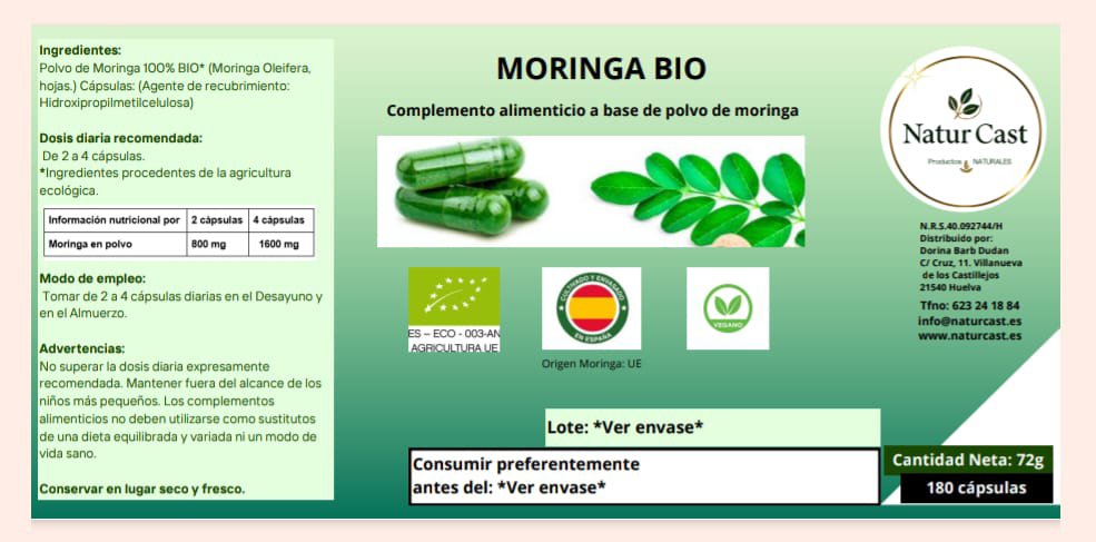 Moringa Ecológica – (120, 180 y 300 cápsulas vegetales) - Tienda Online de Productos Naturales y Ecológicos