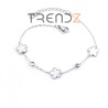 PULSERA DE ACERO INOXIDABLE DE 17 + 3 CM CON DIJES DE ACERO Y NÁCAR