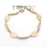 PULSERA DE ACERO INOXIDABLE DE 17 + 3 CM CON DIJES DE SAN BENITO DE 16 X 9 MM Y BOLAS DE 4 MM