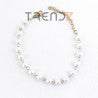 PULSERA DE 18 + 5 CM EN ACERO INOXIDABLE (COLOR ORO) CON PERLAS SINTÉTICAS DE 6 MM