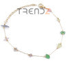 PULSERA DE 17 + 4 CM EN ACERO INOXIDABLE CON CHIPS EN PIEDRA DE MULTICOLOR