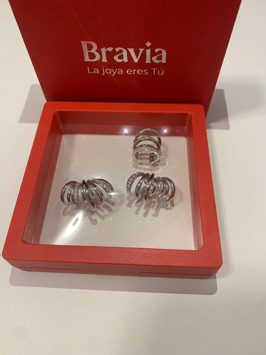 Pendientes múltiples plateados