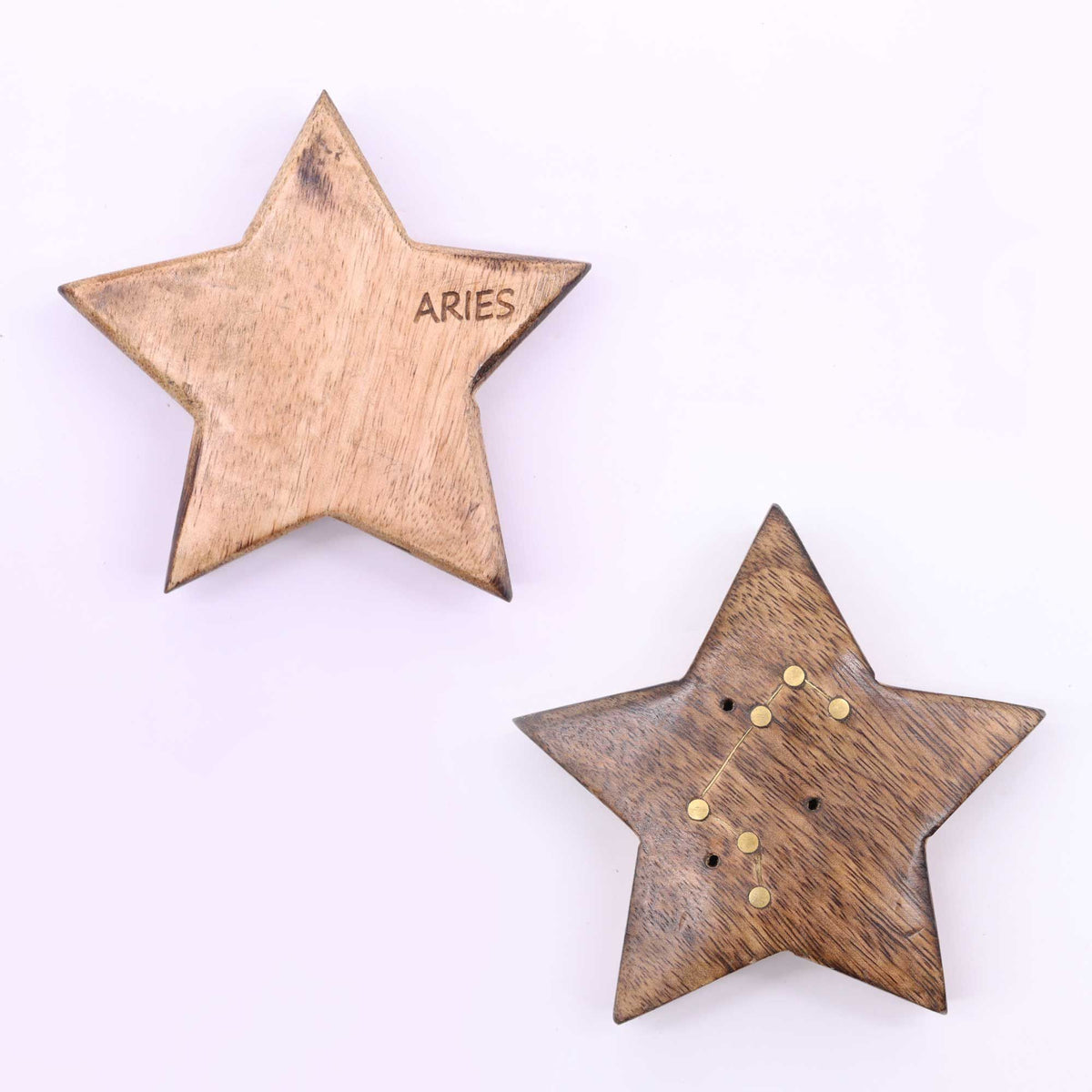 Quemador de incienso con signos del zodíaco de latón grabado - Estrella - Tienda Online de Productos Naturales y Ecológicos