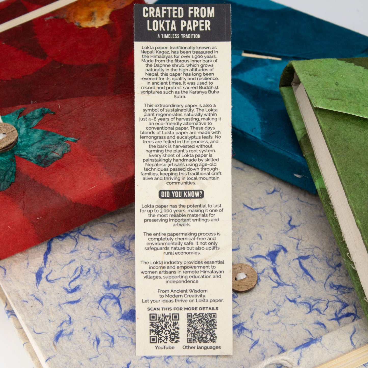 Cuaderno de inspiración Lrg Lokta (21x15cm) - 45 hojas - Vida real - incluye marcador