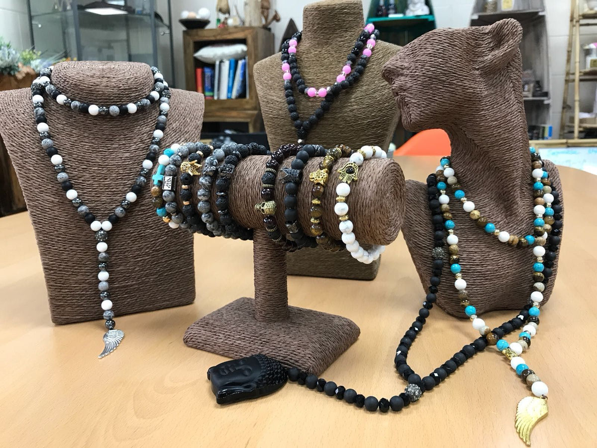 Ala de ángel / Ágata gris - Collar de piedras preciosas - Tienda Online de Productos Naturales y Ecológicos