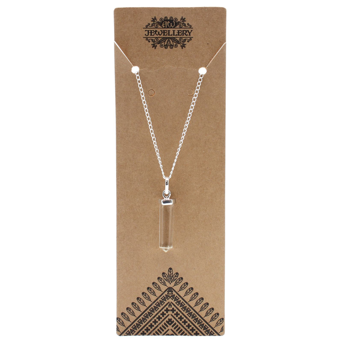 Colgante de Punto Clásico de Piedras Preciosas - Cuarzo de Roca - Tienda Online de Productos Naturales y Ecológicos