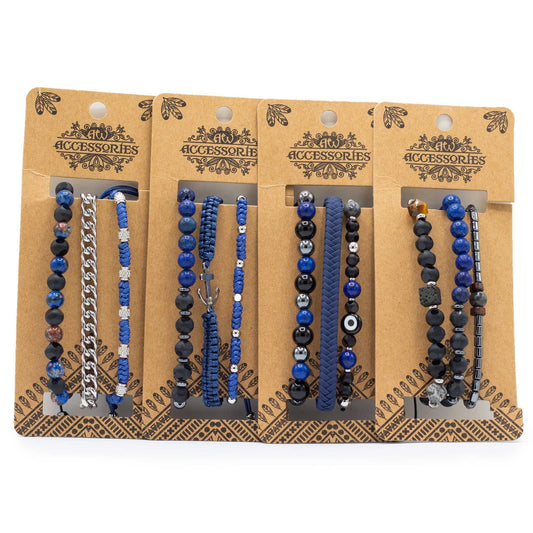 Set de Pulseras para Hombre - Med Set Blues - Tienda Online de Productos Naturales y Ecológicos