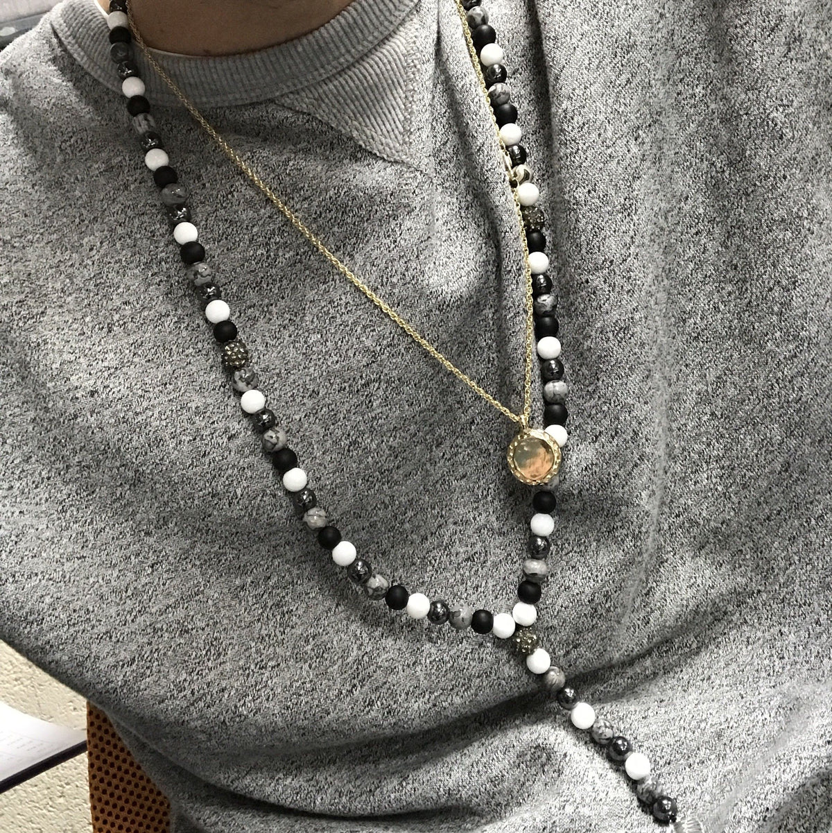 Ala de ángel / Ágata gris - Collar de piedras preciosas - Tienda Online de Productos Naturales y Ecológicos
