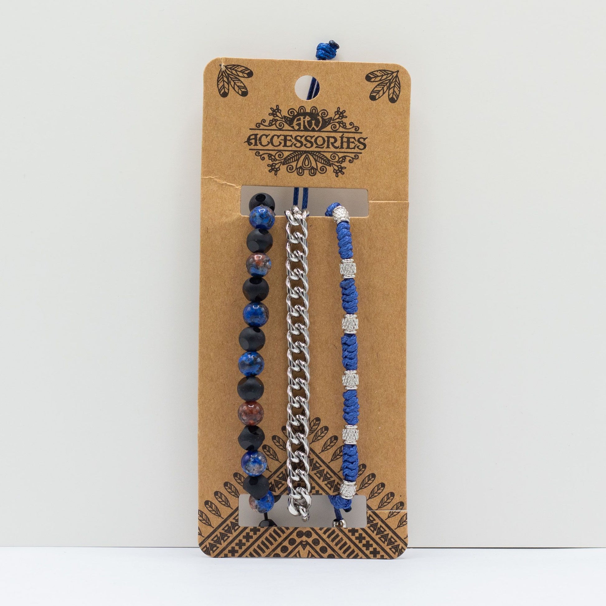 Set de Pulseras para Hombre - Med Set Blues - Tienda Online de Productos Naturales y Ecológicos