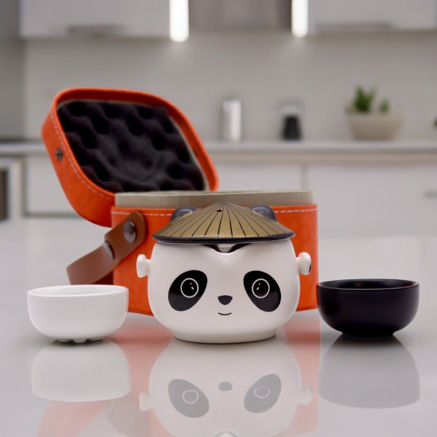 Set de tetera-Panda - Dos tazas & Estuche de viaje - Tienda Online de Productos Naturales y Ecológicos