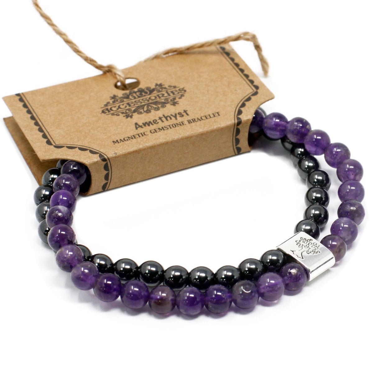 Pulsera de Piedras Preciosas Magnéticas - Amatista - Tienda Online de Productos Naturales y Ecológicos
