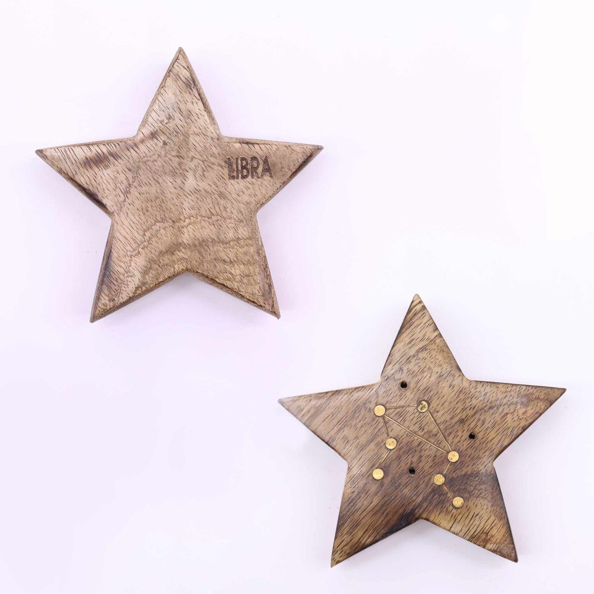 Quemador de incienso con signos del zodíaco de latón grabado - Estrella - Tienda Online de Productos Naturales y Ecológicos