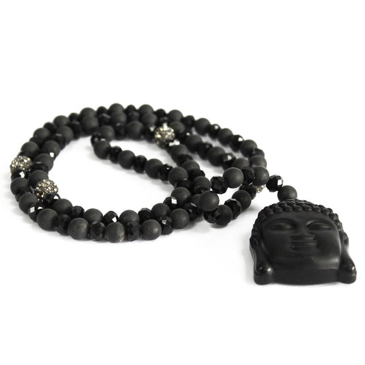 Buda / piedra negra - collar de piedras preciosas - Tienda Online de Productos Naturales y Ecológicos