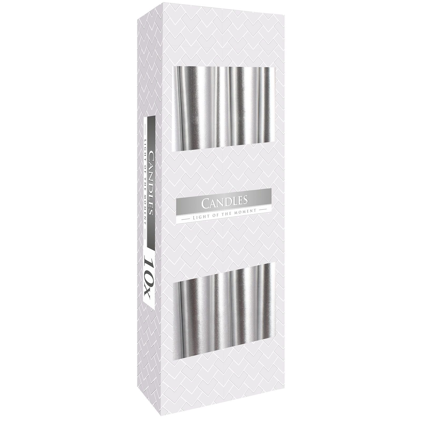 Velas Cónicas - Plata Metálico - Tienda Online de Productos Naturales y Ecológicos