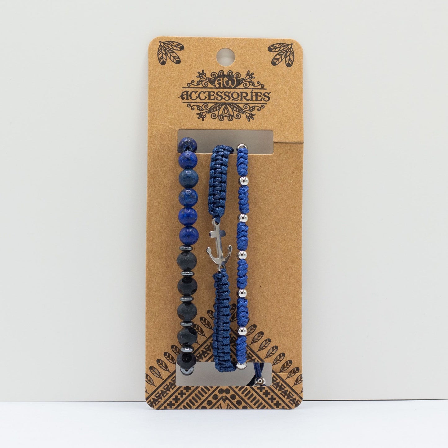 Set de Pulseras para Hombre - Med Set Blues - Tienda Online de Productos Naturales y Ecológicos