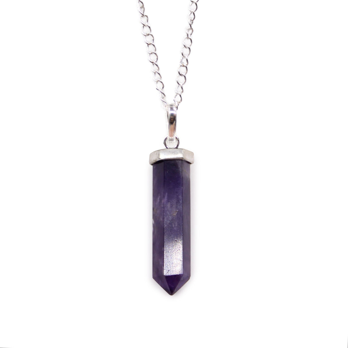 Colgante de Punto Clásico de Piedras Preciosas - Amatista - Tienda Online de Productos Naturales y Ecológicos