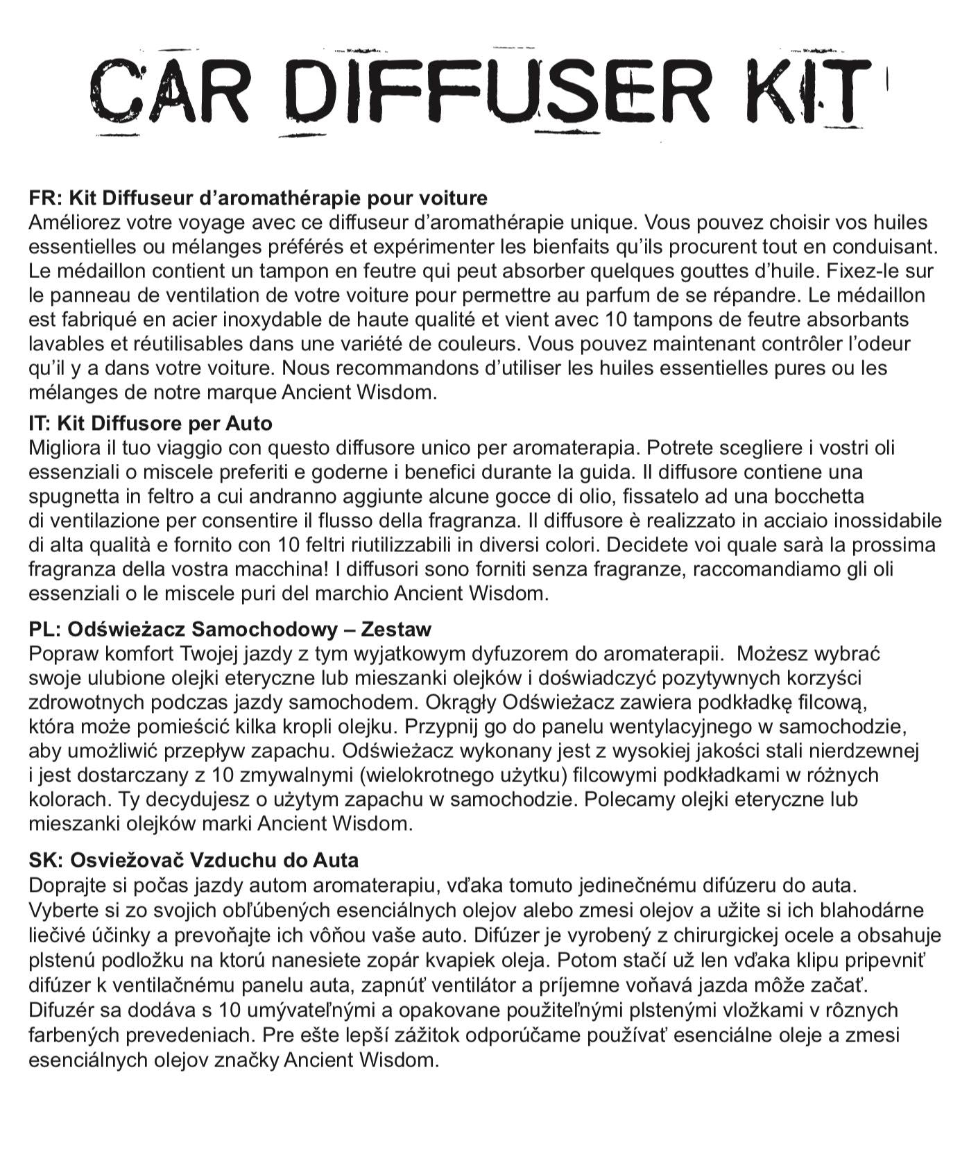Kit difusor para coche - Rueda de auto - 30mm - Tienda Online de Productos Naturales y Ecológicos