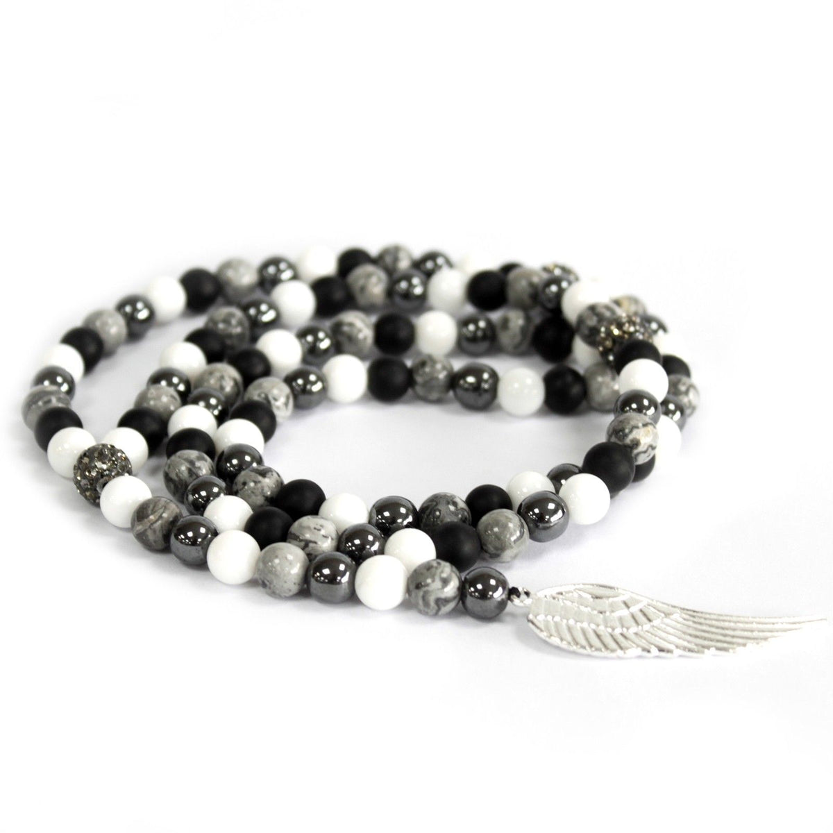 Ala de ángel / Ágata gris - Collar de piedras preciosas - Tienda Online de Productos Naturales y Ecológicos