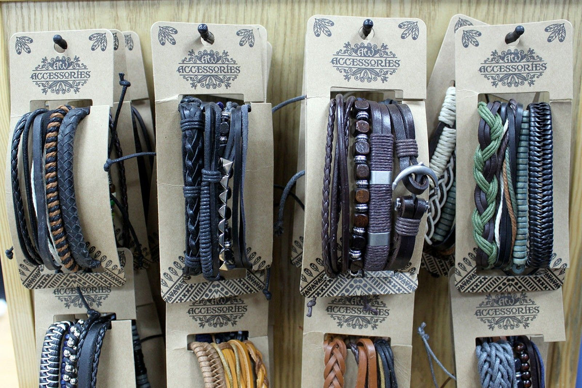 Pulsera de Hombre - Metal Y Cuero (color aleatorio) - Tienda Online de Productos Naturales y Ecológicos