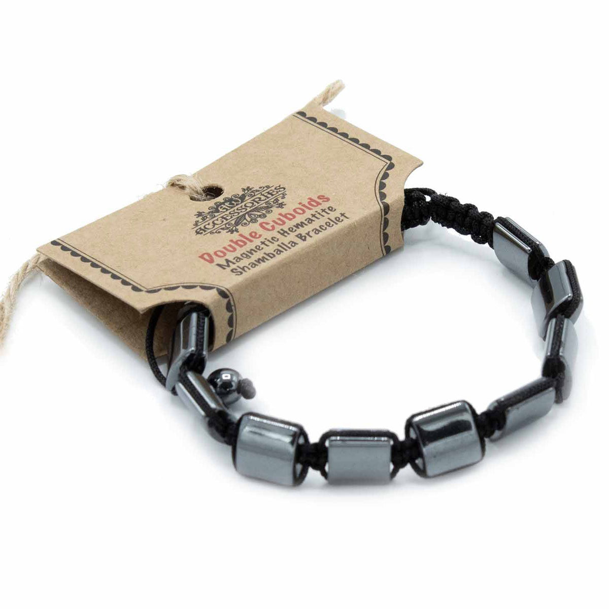 Pulsera Magnética Shamballa de Hematita -  Cuboides Dobles - Tienda Online de Productos Naturales y Ecológicos