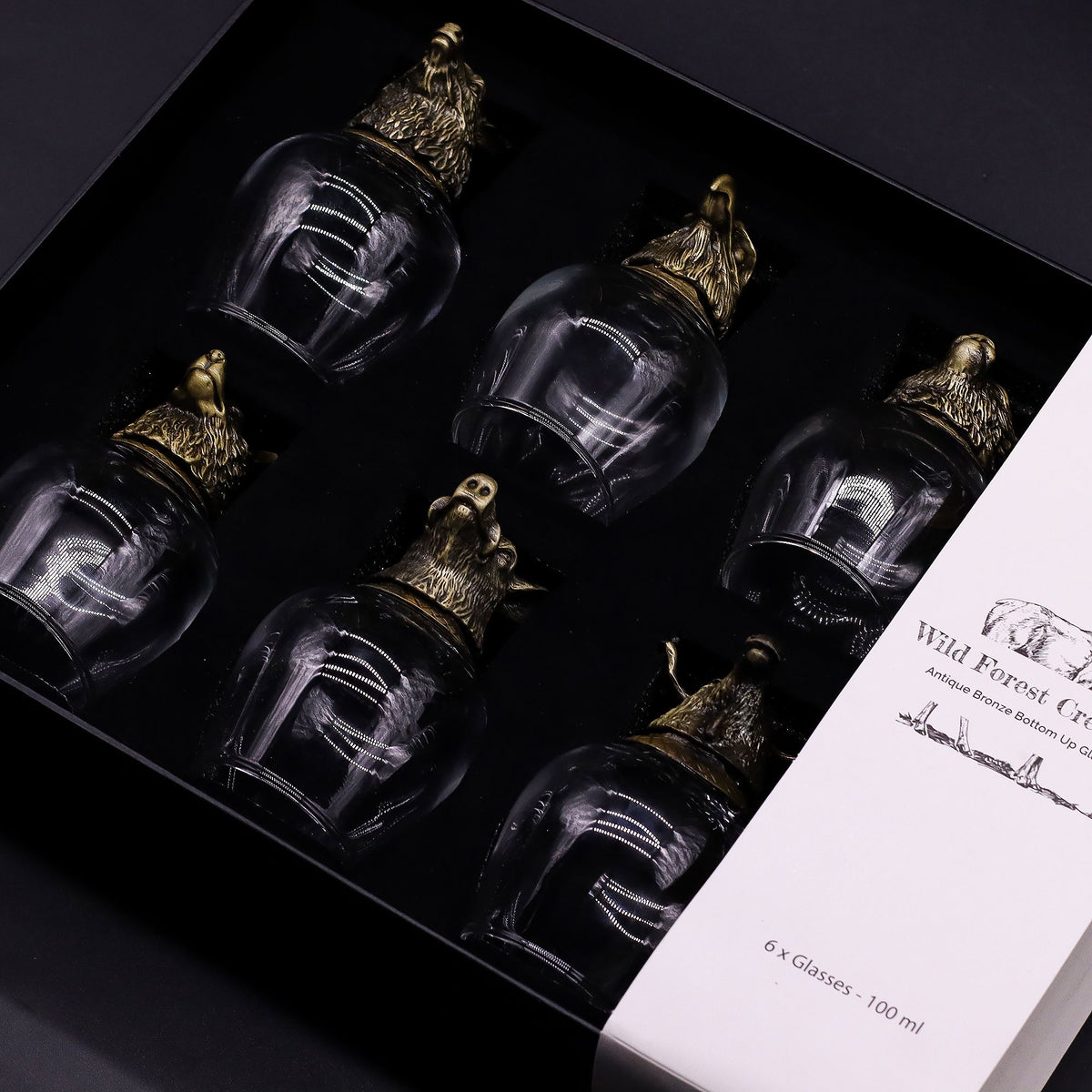 Set de regalo de 6 vasos (50ml) - Criaturas Místicas - Bronce Antiguo