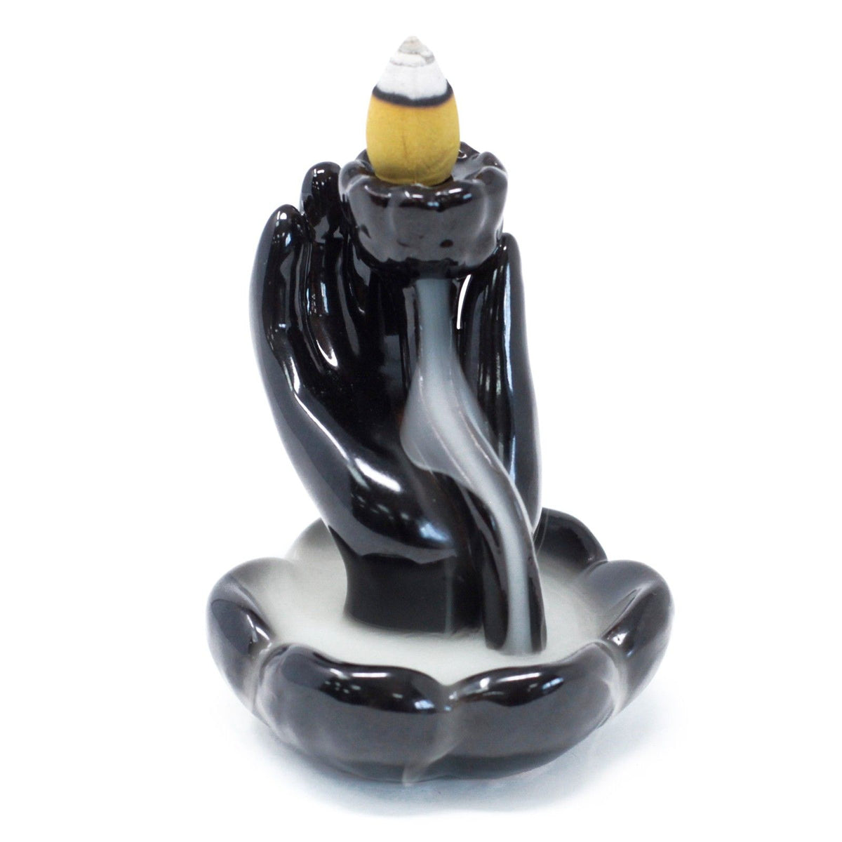Quemador de incienso de flujo inverso - Mano y flor de loto - Tienda Online de Productos Naturales y Ecológicos