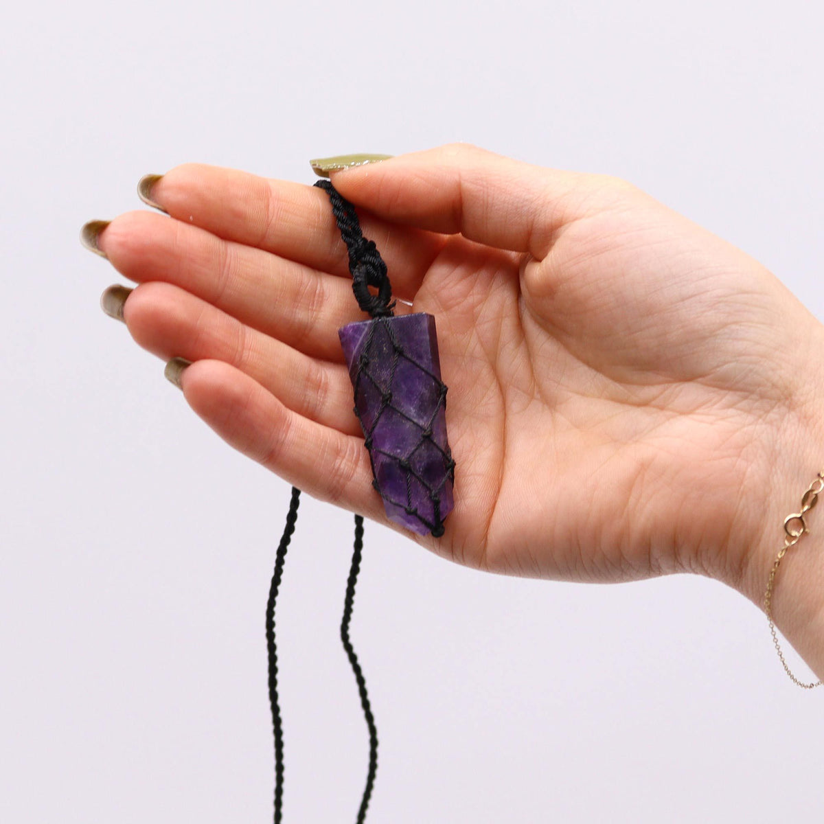 Colgante de punta plana con Piedras Preciosas - Amatista - Tienda Online de Productos Naturales y Ecológicos