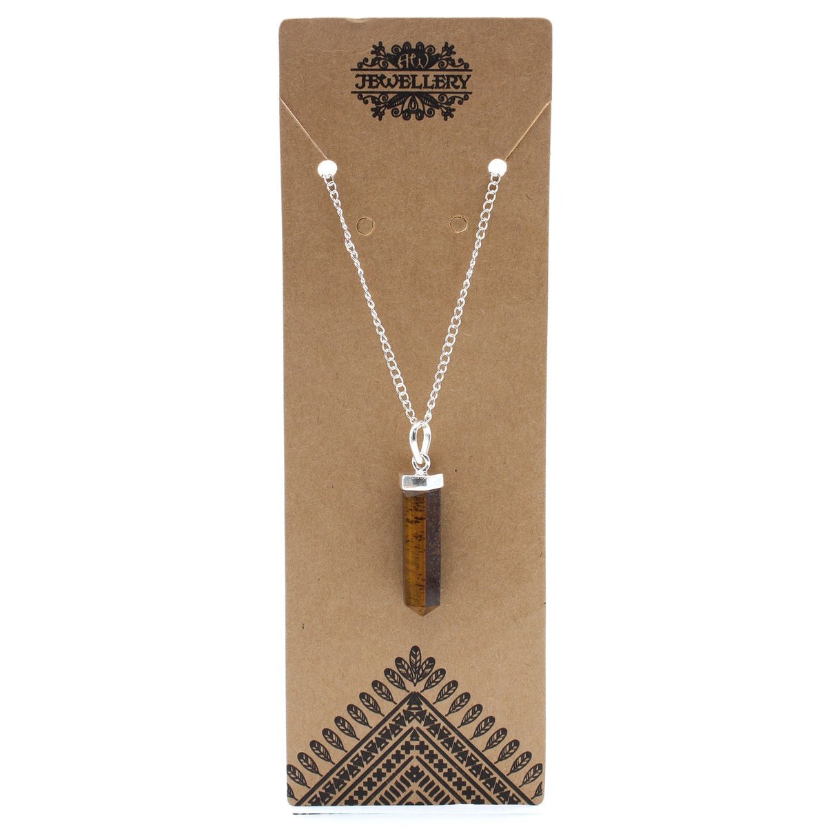 Colgante de Punto Clásico de Piedras Preciosas - Ojo de Tigre - Tienda Online de Productos Naturales y Ecológicos