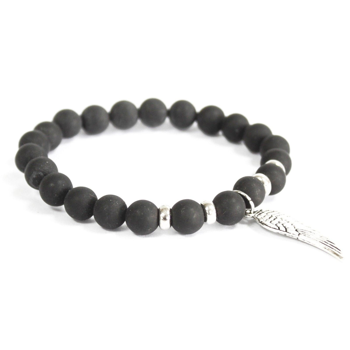 Ala de ángel / Ágata negra - Pulsera de piedras preciosas - Tienda Online de Productos Naturales y Ecológicos