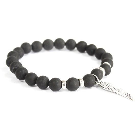 Ala de ángel / Ágata negra - Pulsera de piedras preciosas - Tienda Online de Productos Naturales y Ecológicos